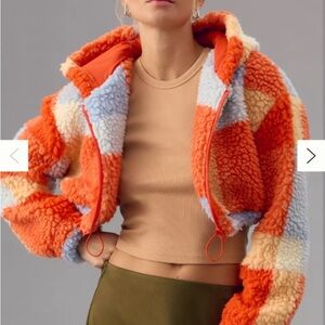 Daily Practice by Anthropologie Colorful Patchwork Faux Sherpa Jacket SZ M